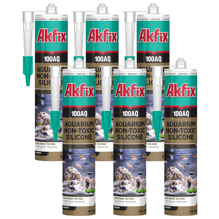 Akfix 100AQ Aquarium Silicone Sealant - 6 Pack