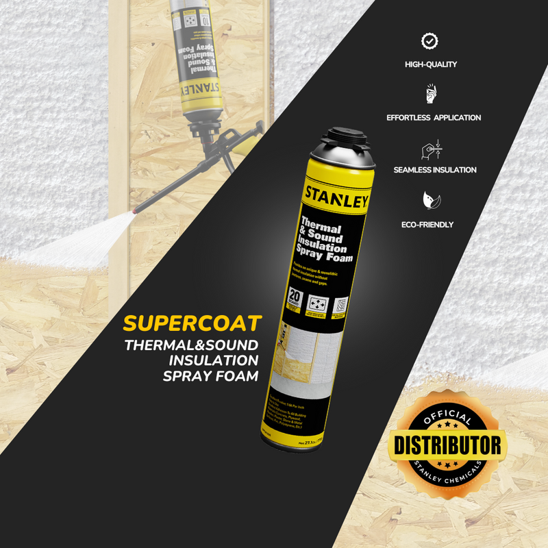 Stanley Supercoat Thermal & Sound Insulation Spray Foam Official Distributer