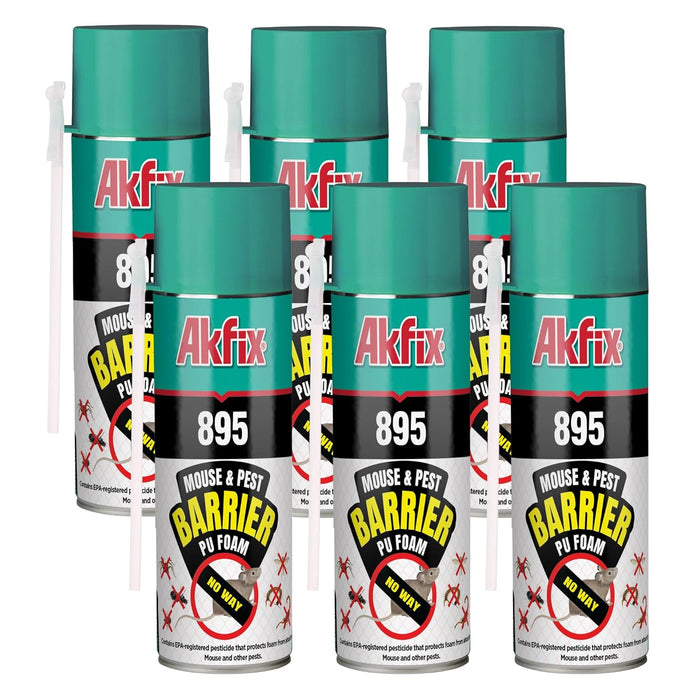 Akfix 895 Mouse & Pest Barrier Polyurethane Straw Foam - 6 Pack