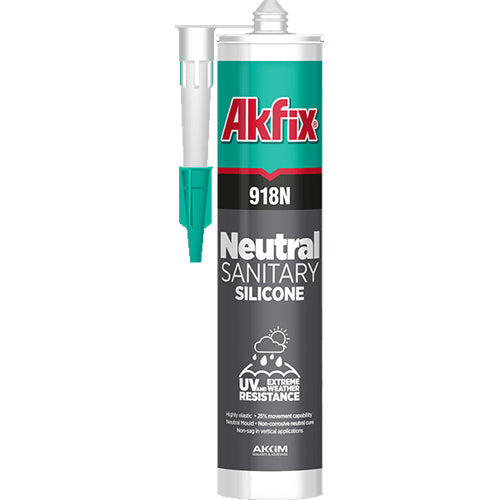Akfix 918N Silicone Caulk for Kitchen & Bathroom - 1 Pack