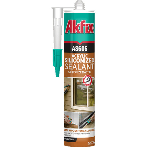 Akfix AS606 White Siliconized Acrylic Sealant - 1 Pack