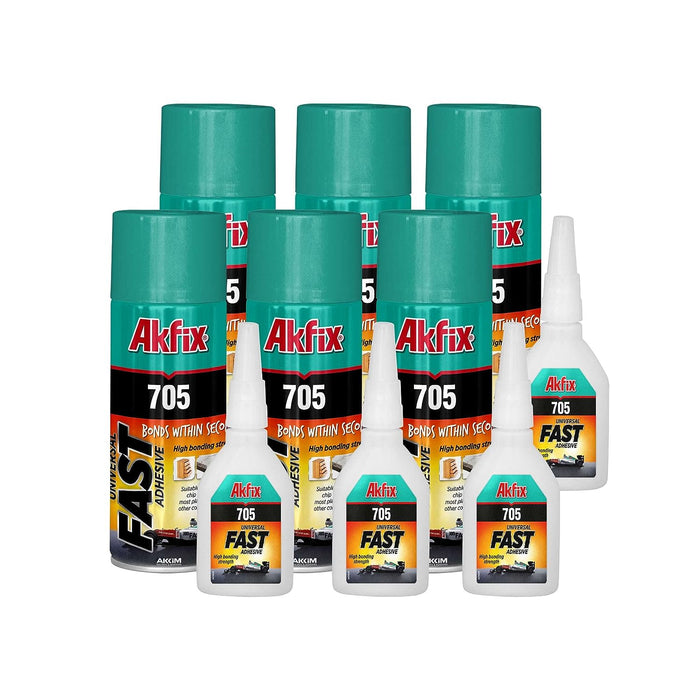 Akfix 705 Superfast Adhesive with Activator - 6 Pack