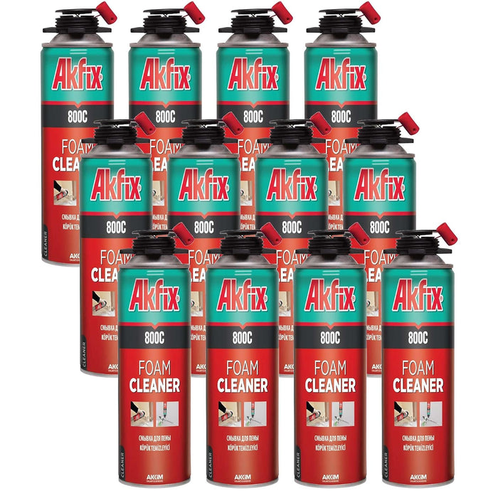 Akfix 800C Insulation Spray Foam Cleaner - 12 Pack