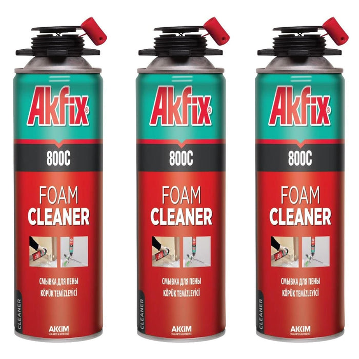 Akfix 800C Insulation Spray Foam Cleaner - 3 Pack