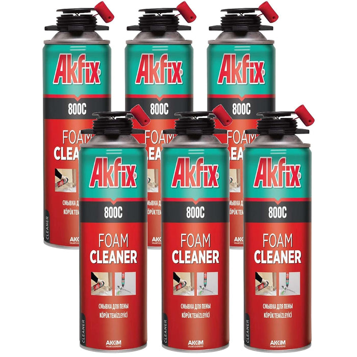 Akfix 800C Insulation Spray Foam Cleaner - 6 Pack