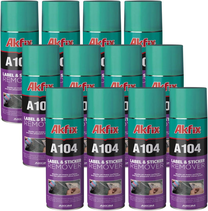 Akfix A104 Label & Sticker Remover Spray - 12 Pack