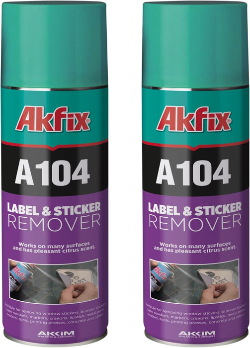Akfix A104 Label & Sticker Remover Spray - 2 Pack