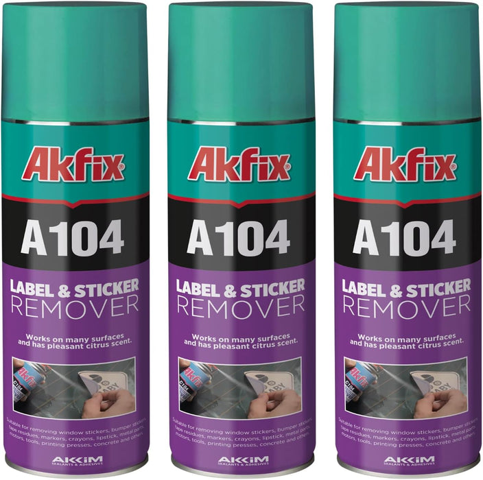 Akfix A104 Label & Sticker Remover Spray - 3 Pack