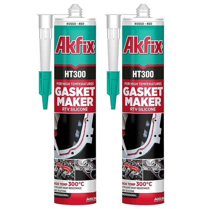 Akfix HT300 High Temp Gasket Maker, Red - 2 Pack