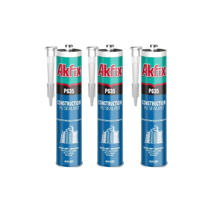 Akfix P635 Construction Polyurethane Sealant - 3 Pack