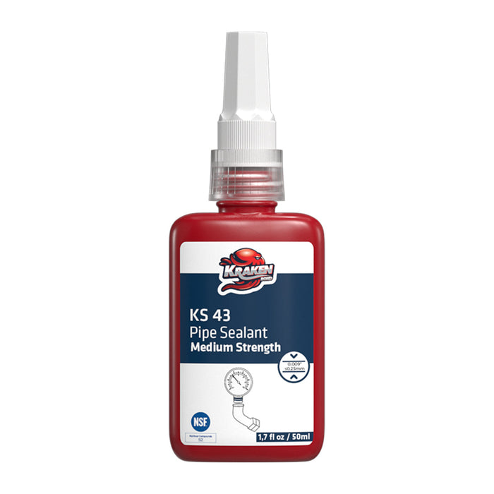 Kraken Bond Pipe Thread Sealant Medium Strength - KS 43, 1.7 fl oz / 50 ml