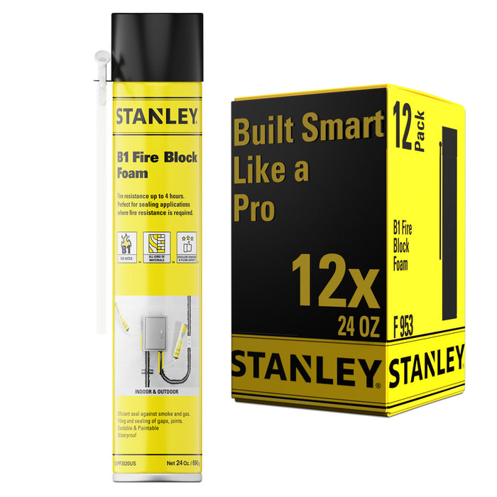 Stanley F952 Orange Fire Block Foam Sealant - Insulating Foam Sealant 12/24 oz