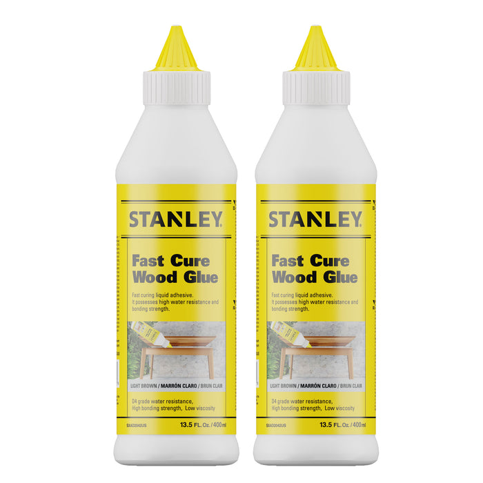 Stanley A727 Fast Cure Wood Glue - D4 High Durability, 13.5 fl oz