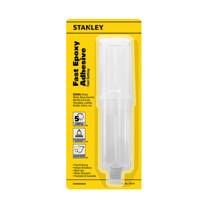 Stanley A820 Fast Epoxy Adhesive - Quick-Setting Multi-Surface Glue, 0.85 fl oz