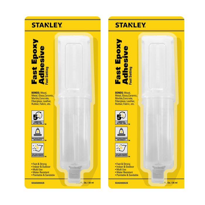 Stanley A820 Fast Epoxy Adhesive - Quick-Setting Multi-Surface Glue, 0.85 fl oz