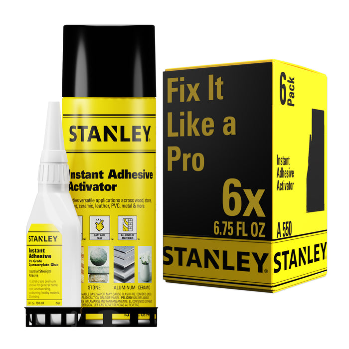 Stanley A550 Instant Adhesive Set - CA Glue and Activator