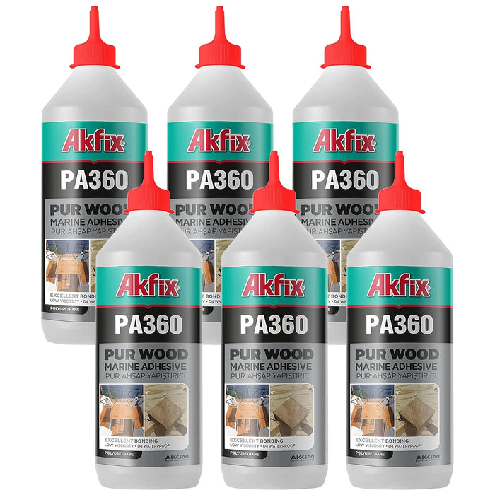 Akfix PA360 Waterproof Polyurethane Wood Marine Adhesive - 6 Pack