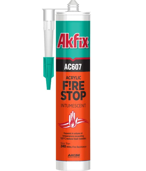 Akfix AC607 Fire Stop Intumescent Acrylic Sealant - 1 Pack