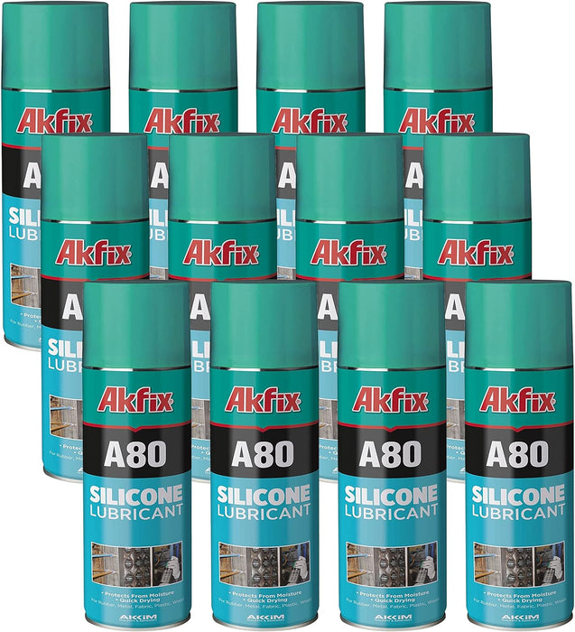 Akfix A80 Silicone Lubricant Spray - 12 Pack