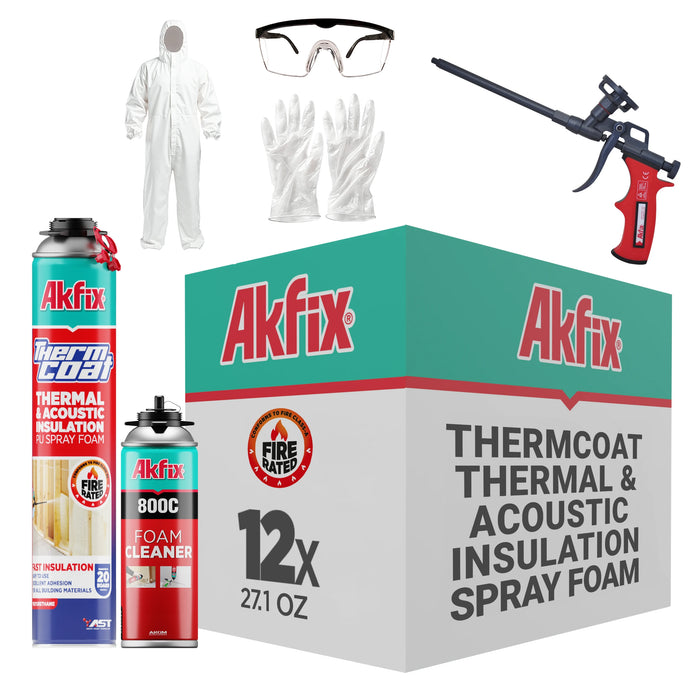 Akfix Thermcoat Thermal & Acoustic Insulation Spray Foam (Closed Cell), Fire Rated