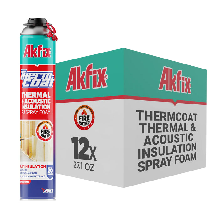 Akfix Thermcoat Thermal & Acoustic Insulation Spray Foam (Closed Cell), Fire Rated