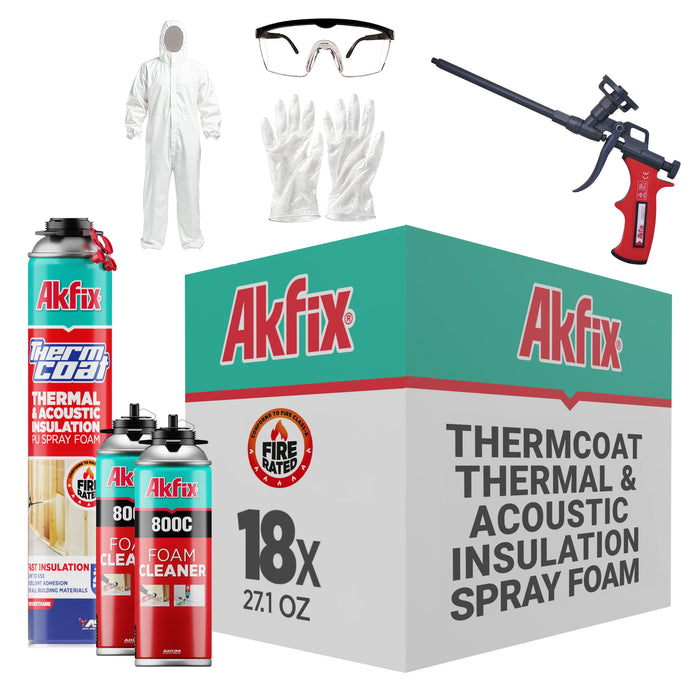 Akfix Thermcoat Thermal & Acoustic Insulation Spray Foam (Closed Cell), Fire Rated