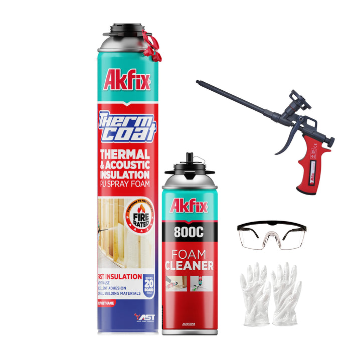Akfix Thermcoat Thermal & Acoustic Insulation Spray Foam (Closed Cell), Fire Rated