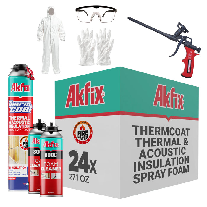 Akfix Thermcoat Thermal & Acoustic Insulation Spray Foam (Closed Cell), Fire Rated