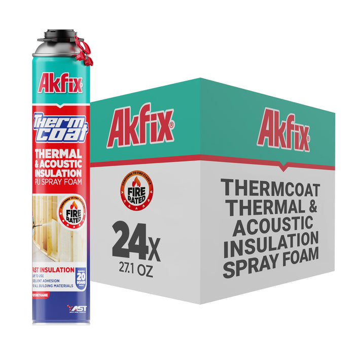 Akfix Thermcoat Thermal & Acoustic Insulation Spray Foam (Closed Cell), Fire Rated