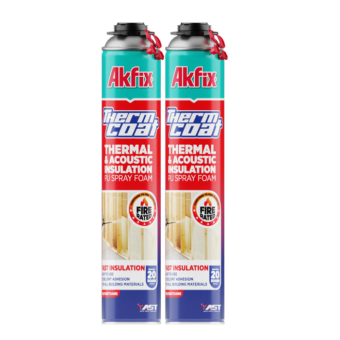 Akfix Thermcoat Thermal & Acoustic Insulation Spray Foam (Closed Cell), Fire Rated