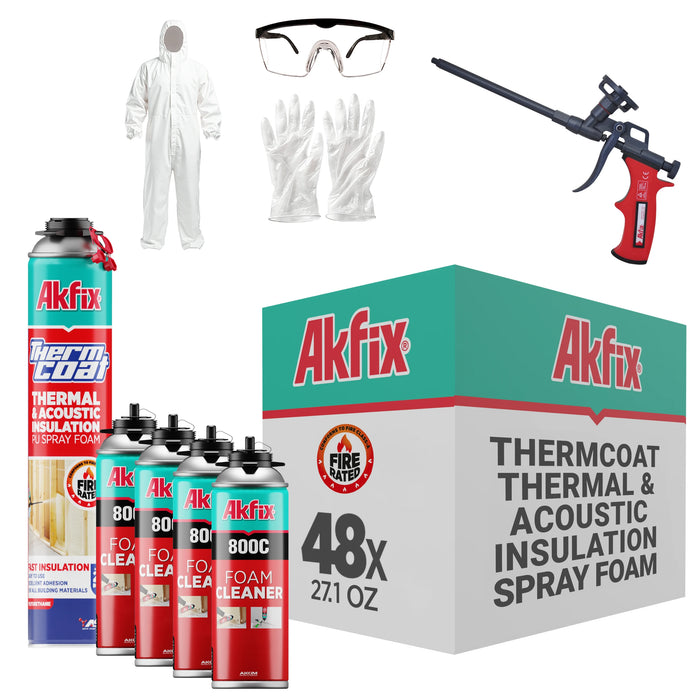 Akfix Thermcoat Thermal & Acoustic Insulation Spray Foam (Closed Cell), Fire Rated