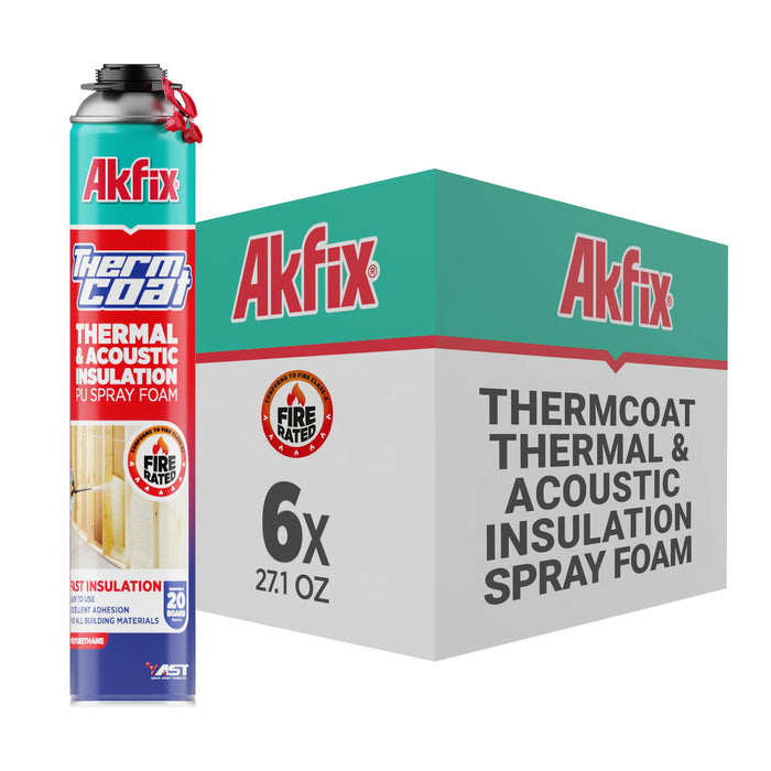 Akfix Thermcoat Thermal & Acoustic Insulation Spray Foam (Closed Cell), Fire Rated
