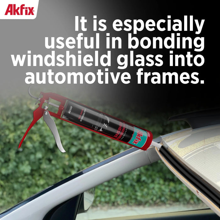 Akfix Polyurethane Windshield Adhesive - Black, 10.1 fl oz