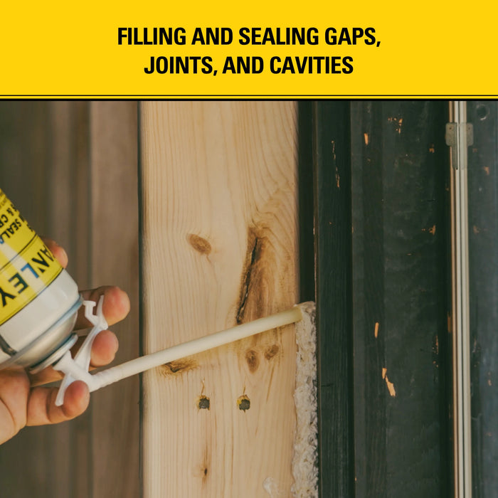 Stanley F905 Gaps & Cracks Polyurethane Foam Sealant with Straw Adapter 12/24 oz