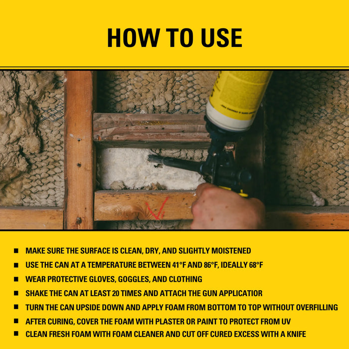 Stanley F905P Gaps & Cracks Pro Foam Sealant - Gun Foam, 24oz