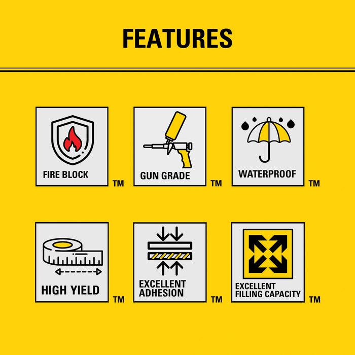 Stanley F952P Orange Fire Block Gun Foam Sealant Pro | Fire-Retardant Insulation 24 oz