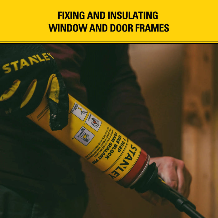 Stanley F952P Orange Fire Block Gun Foam Sealant Pro | Fire-Retardant Insulation 24 oz