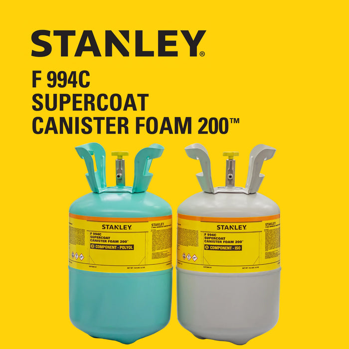 Stanley F994C Supercoat Canister Foam 200™ - Two Component Spray Foam Insulation Kit (200 board feet) - Class A Fire Rated, Closed Cell