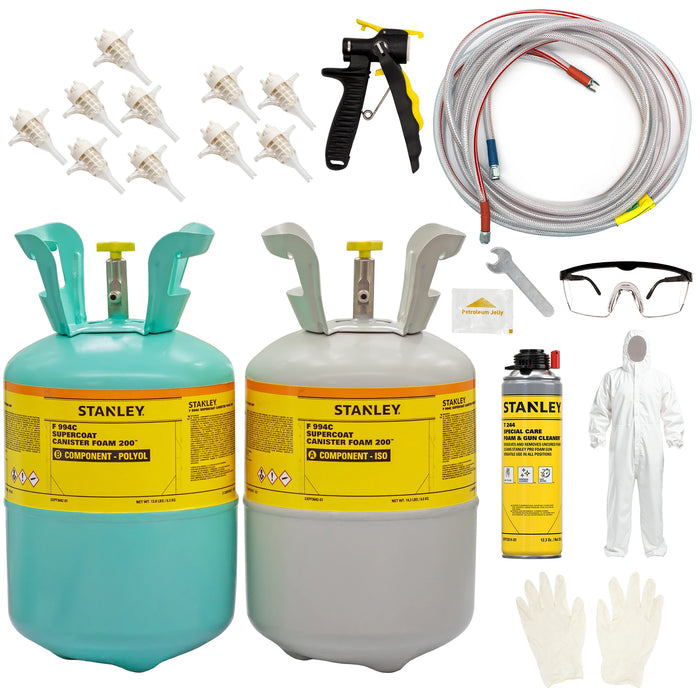 Stanley F994C Supercoat Canister Foam 200™ - Two Component Spray Foam Insulation Kit (200 board feet) - Class A Fire Rated, Closed Cell