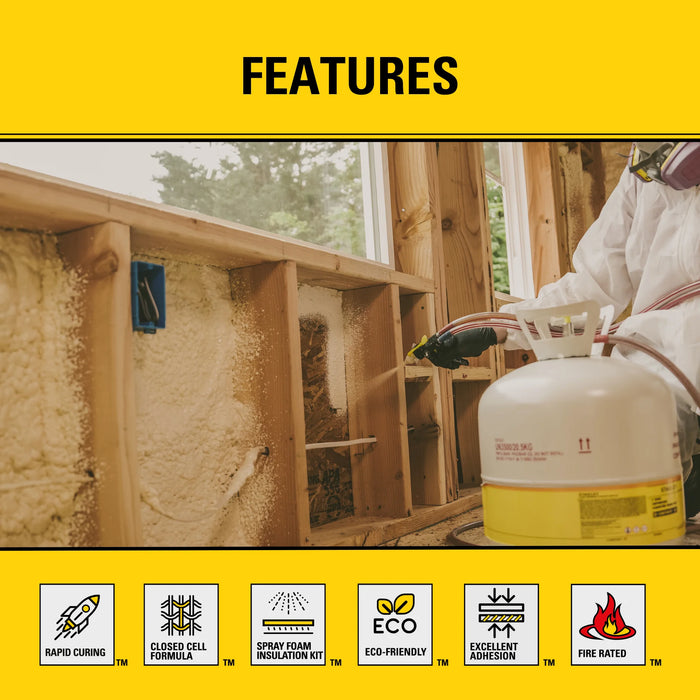 Stanley F994C Supercoat Canister Foam 600™ - Two Component Spray Foam Insulation Kit (600 board feet) - Class A Fire Rated, Closed Cell