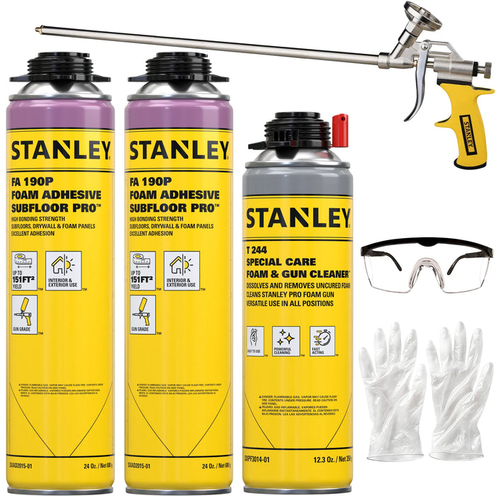 Stanley FA190P Foam Adhesive Subfloor Pro | High-Yield, 24 oz