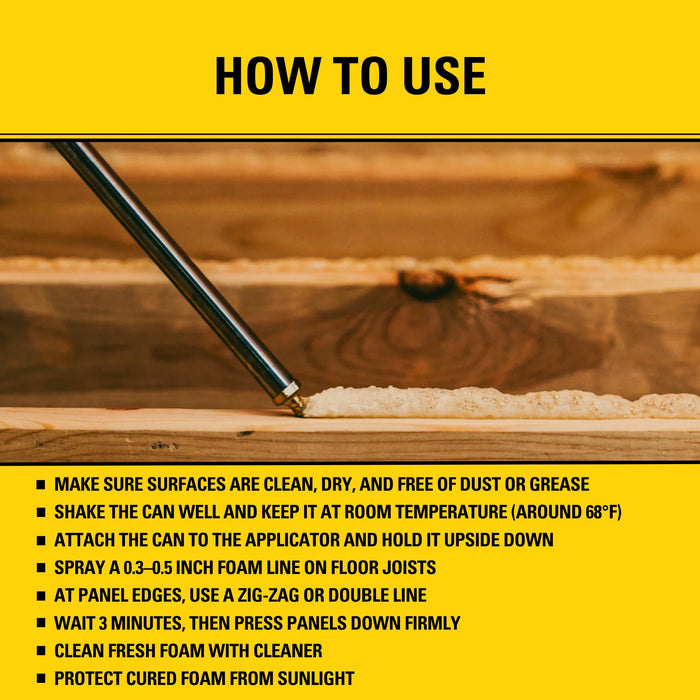 Stanley FA190P Foam Adhesive Subfloor Pro | High-Yield, 24 oz