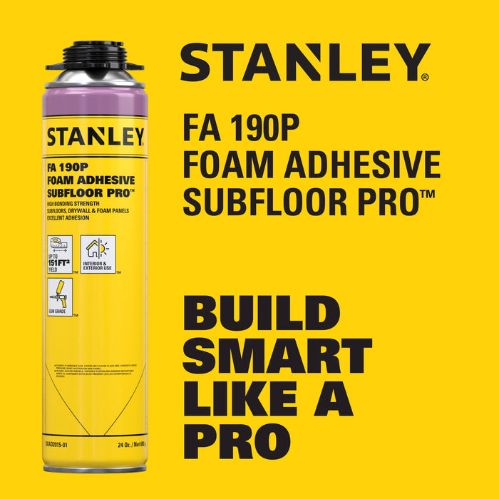 Stanley FA190P Foam Adhesive Subfloor Pro | High-Yield, 24 oz