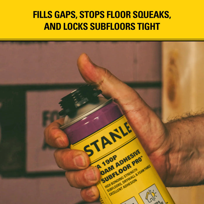 Stanley FA190P Foam Adhesive Subfloor Pro | High-Yield, 24 oz