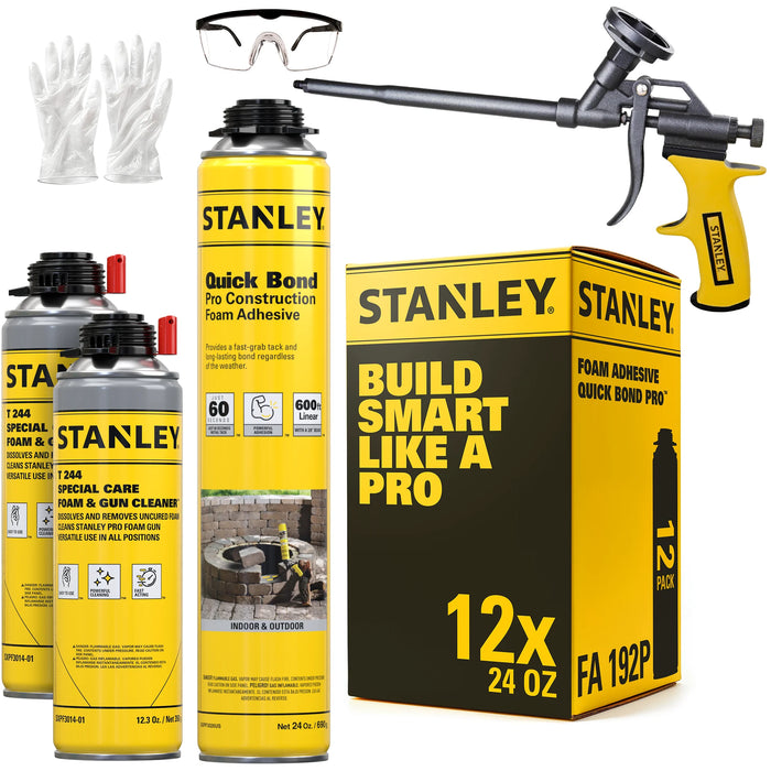 Stanley FA192P Quick Bond Pro Construction Gun Foam Adhesive, 24 oz