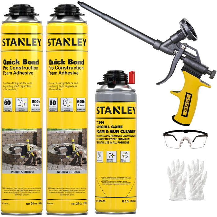 Stanley FA192P Quick Bond Pro Construction Gun Foam Adhesive, 24 oz