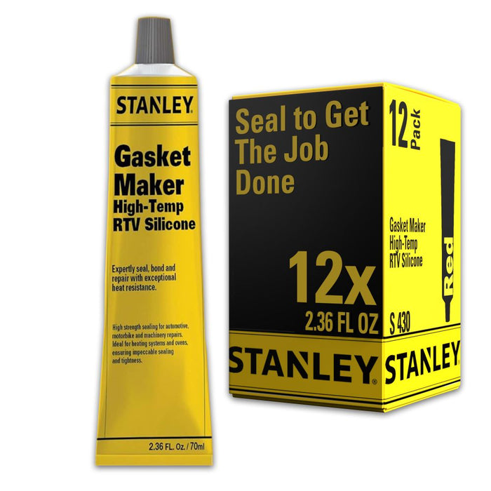 Stanley S430 High Temp Gasket Maker - RTV Silicone Sealant - Red