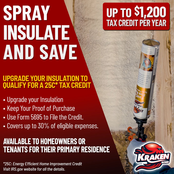 Kraken Bond FastCoat Insulation Spray Foam (Closed Cell Expanding Foam), Class A Fire Rated