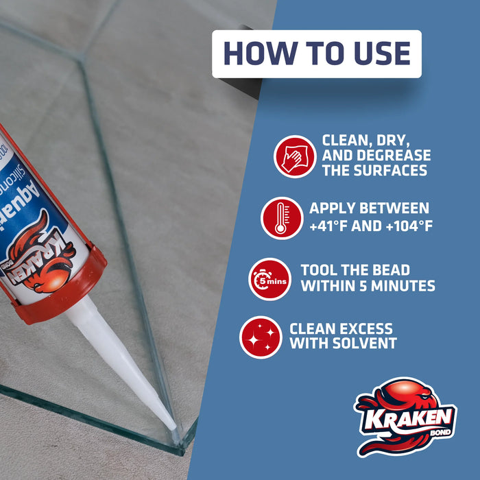 Kraken Bond Aquarium 100% Silicone Sealant - 10.1 fl oz