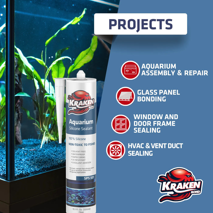 Kraken Bond Aquarium 100% Silicone Sealant - 10.1 fl oz